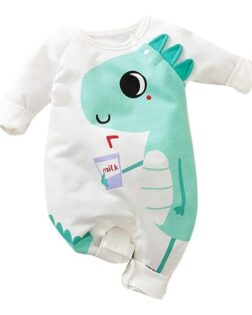 Hopscotch Boys and Girls Cotton Graphic Print Bodysuit In White Color